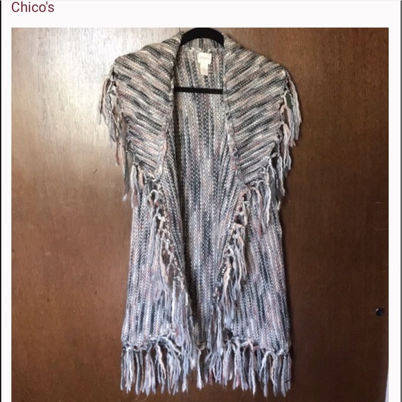 Small Chico’s fringe sweater vest - Picture 3 of 5
